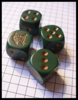 Dice : Dice - Game Dice - Mechwarrior Gold on Green